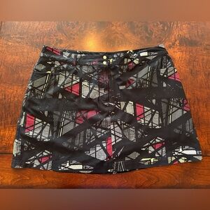 Slazenger Golf Skort Womens 14 Black Geometric Abstract Print Pickleball Skirt